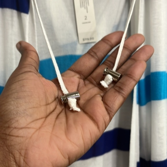 Chico’s ZENERGY Striped Cardigan Blue White 3/4 Sleeves Chico’s Size 2/Large - Picture 5 of 12